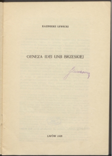 Geneza idei Unii Brzeskiej