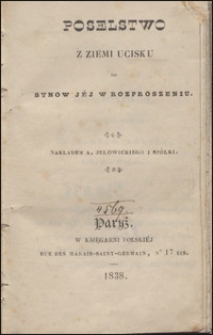 Poselstwo z ziemi ucisku do synów jéj w rozproszeniu