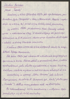 Bohdan Dowbor ps. "Twardy"[relacja własna]