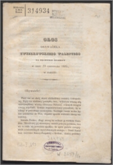 Głos Obywatela Zwierkowskiego Walentego na obchodzie rocznicy w dniu 29 listopada 1835, w Paryżu
