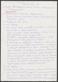 Ankieta "Słownika Polski Walczącej na Kresach Północno-Wschodnich II Rzeczypospolitej"