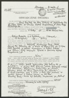 Oświadczenie Świadka