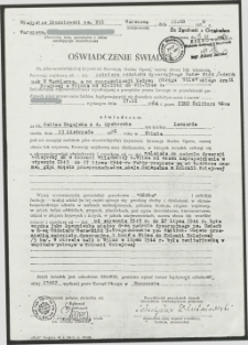Oświadczenie Świadka