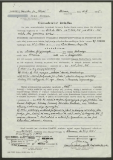 Oświadczenie Świadka