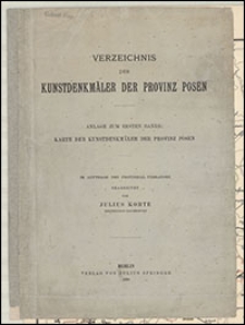 Karte der Kunstdenkmäler der Provinz Posen