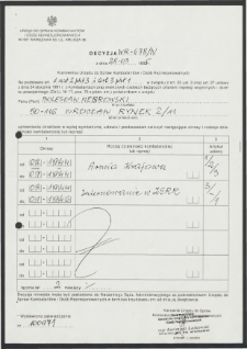 Decyzja kierownika Urzędu do Spraw Kombatantów i Osób Represjonowanych o przyznaniu uprawnień kombatanckich