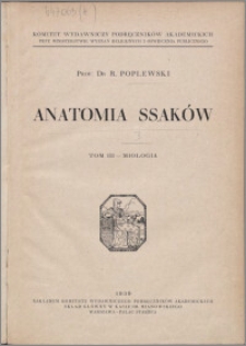Anatomia ssaków. T. 3, Miologia