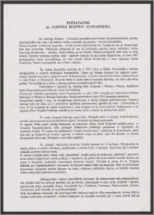 Pożegnanie śp. Jadwigi Hoppen-Zawadzkiej