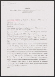 Ankieta "Słownika Polski Walczącej na Kresach Wschodnich II Rzeczypospolitej"