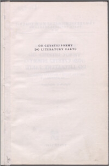 Od czystej formy do literatury faktu : główne teorie i programy literackie XX stulecia