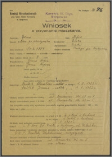 Wniosek o przyznanie mieszkania