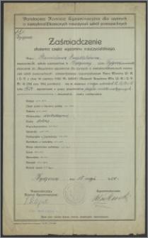 Zaświadczenie złożenia egzaminu