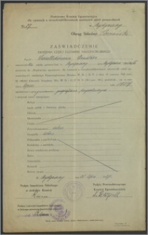 Zaświadczenie złożenia egzaminu