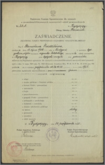 Zaświadczenie złożenia egzaminu