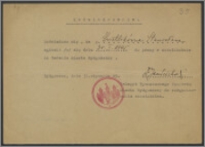 Zaświadczenie o zgłoszeniu się do pracy