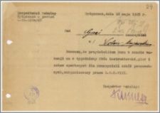 Pismo z Inspektoratu Szkolnego o przydzieleniu na obóz instruktorski gier i zabaw sportowych dla nauczycieli szkół powszechnych