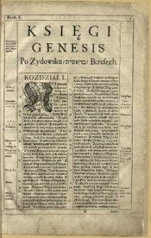 Biblia to iest Księgi Starego y Nowego Testamentu, według łacinskiego przekłádu stárègo, w kośćiele powszechnym przyiętego, ná polski ięzyk z nowu z pilnośćcią przełożonè, z dokładaniem tekstv zydowskiego y Gréckiégo, y z wykłádem Kátholickim trudnieyszych mieysc […]