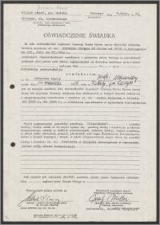 Oświadczenie Świadka