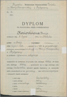 Dyplom na nauczyciela szkół powszechnych