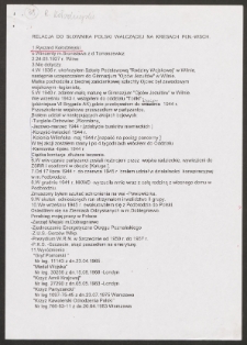 Relacja do Słownika Polski Walczącej na Kresach Płn-Wsch