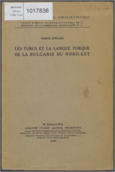 Les Turcs et la langue turque de la Bulgarie du nord-est
