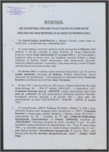 Ankieta do "Słownika Polski Walczącej na Kresach Półn. - Wsch. II Rzeczpospolitej"