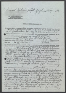 Oświadczenie świadka Leonarda Kulewicza w sprawie Mariana Korejwo