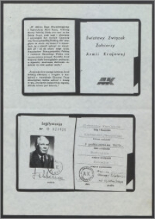 Legitymacja Światowego Związku Żołnierzy Armii Krajowej