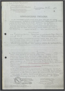 Oświadczenie świadka Witolda Ejsymonta