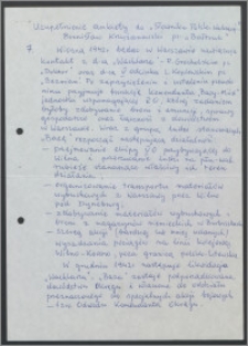 Uzupełnienie Ankiety "Słownika Polski Walczącej na Kresach Północno-Wschodnich II Rzeczypospolitej'