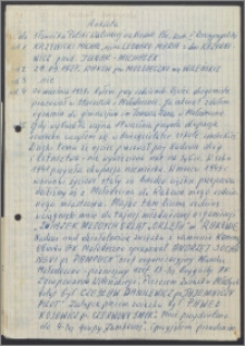 Ankieta do "Słownika Polski Walczącej na Kresach Północno-Wschodnich w II Rzeczypospolitej"