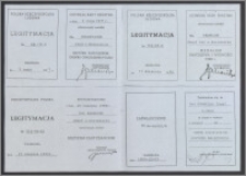 Legitymacja do odznaki honorowej za Zasługi dla Gdańska ; Legitymacja do odznaki 400 lat Poczty polskiej ; Legitymacja do odznaki honorowej "Zasłużonym Ziemi Gdańskiej" ; Legitymacja do Złotego Krzyża Zasługi