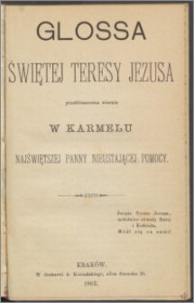 Glossa Świętej Teresy Jezusa