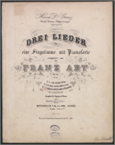 Drei Lieder : für eine Singstimme mit Pianoforte : Op. 213 No. 3, Schlaf wohl du süsser Engel du !