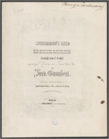 Spielmann's Lied : Op. 16 No. 1