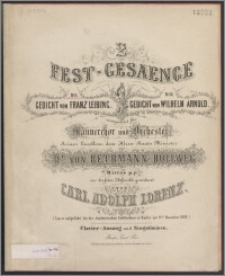 2 Fest-Gesaenge : componirt für Männerchor und Orchester : Op. 2 No.1