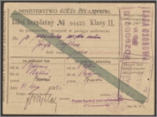 Bilet bezpłatny Nr 04425 Klasy II