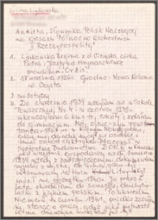 Ankieta do "Słownika Polski Walczącej na Kresach Półn. - Wsch. II Rzeczypospolitej"
