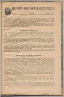Biuletyn Muzeum w Grudziądzu wrzesień 1960, nr 4