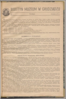 Biuletyn Muzeum w Grudziądzu listopad 1960, nr 6