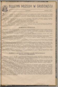 Biuletyn Muzeum w Grudziądzu grudzień 1960, nr 7
