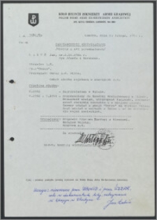 Zaświadczenie weryfikacyjne Łabucia Jana