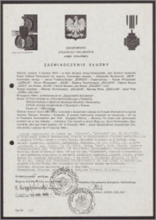 Zaświadczenie Służby