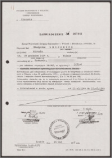 Zaświadczenie No 267881