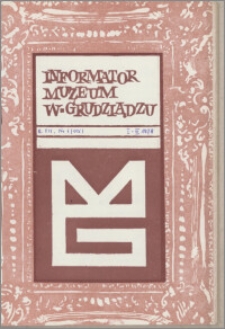 Informator Muzeum w Grudziądzu styczeń-marzec 1978, Rok XIX nr 1 (115)