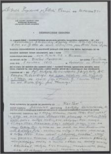 Oświadczenie świadka