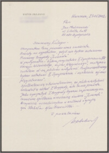 List do Jana Malinowskiego