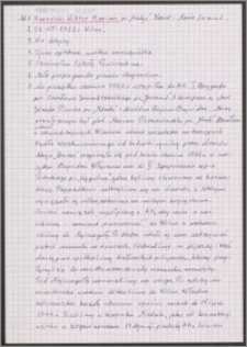 Odpowiedzi do ankiety, dotyczące Wiktora Mariana Narowskiego