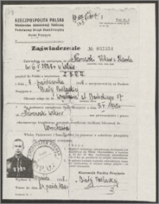 Zaświadczenie Nr 057354