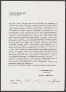 Życiorys Zbigniewa Noniewicza, ps."Irys"